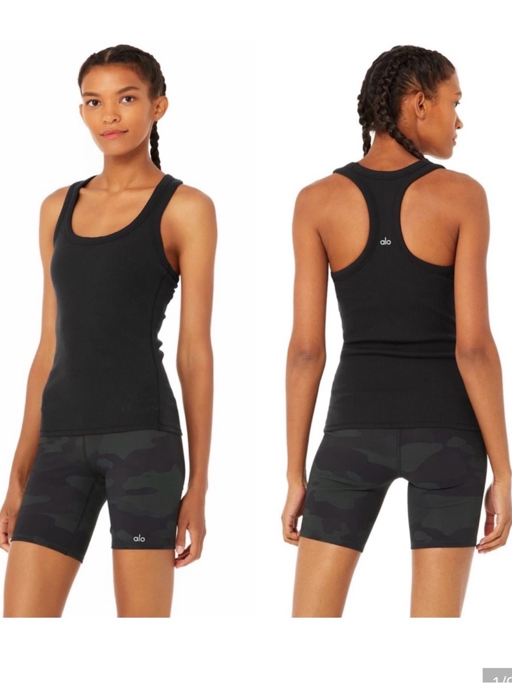 ALO Yoga Black Racerback Tank Top
